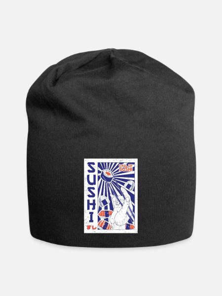 Sushi Food Japan Nigiri Gift - Jersey Beanie - black