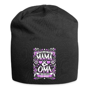 Geschenk Oma Baby Nachwuchs Mama Sprüche - Jersey-Beanie - Schwarz - Vorne