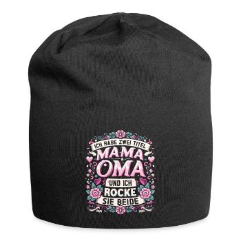 Geschenk Oma Baby Nachwuchs Mama Sprüche - Jersey-Beanie - Schwarz - Vorne