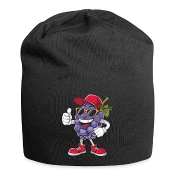 Trauben - Jersey-Beanie - Schwarz - Vorne