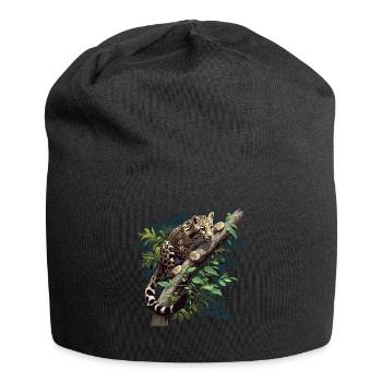 Clouded Leopard Nebelparder - Jersey Beanie - black - Front