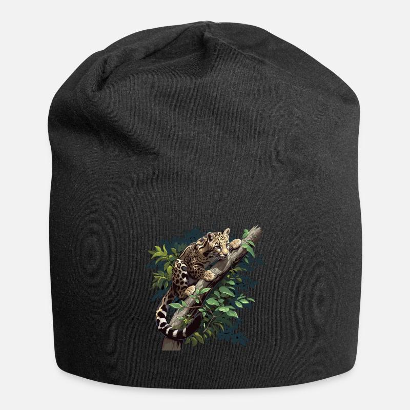 Clouded Leopard Nebelparder - Jersey-Beanie - Schwarz