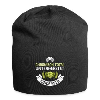Chronisch untergersteter Biertrinker Bier Spruch - Jersey-Beanie - Schwarz - Vorne