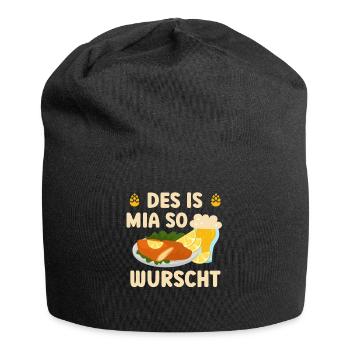 Des is mia so wurscht bayrischer Spruch - Jersey-Beanie - Schwarz - Vorne