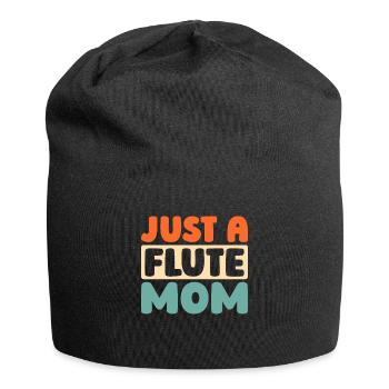 Flötist Flöte Just A Flute Mom - Jersey-Beanie - Schwarz - Vorne
