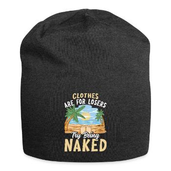 Dicton sur le nudisme - Bonnet en jersey - charbon - Devant