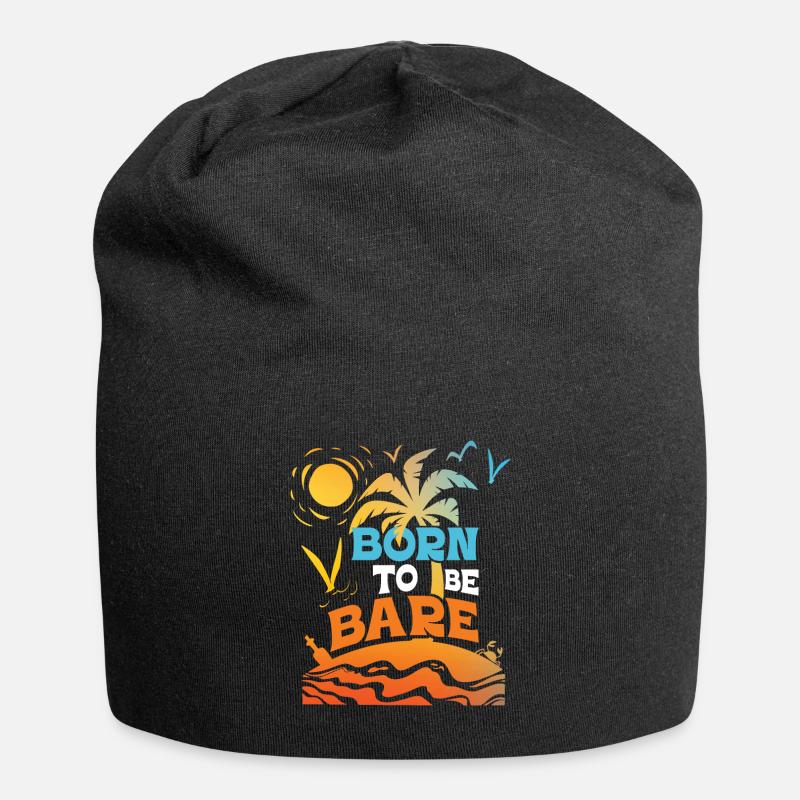 Nudism Saying - Jersey Beanie - black
