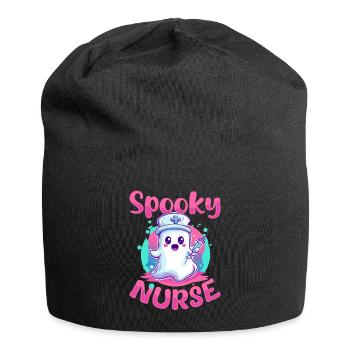Funny Nurse Halloween Ghost Spooky Nurse - Jersey Beanie - black - Front