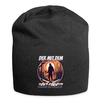 Who talks to the wood - Jersey Beanie - black - Front