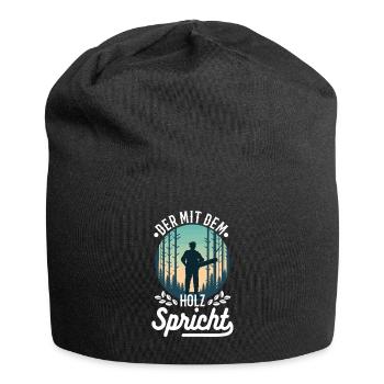 Who talks to the wood - Jersey Beanie - black - Front
