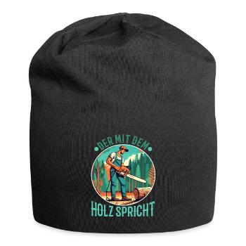 Who talks to the wood - Jersey Beanie - black - Front