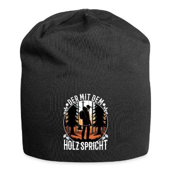 Who talks to the wood - Jersey Beanie - black - Front
