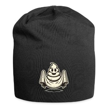 Drôle caca tas d’excréments fantôme humoristique - Bonnet en jersey - noir - Devant