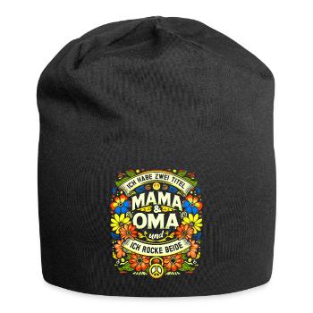 Geschenk Oma Baby Nachwuchs Mama Sprüche - Jersey-Beanie - Schwarz - Vorne