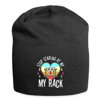 Stop Staring At My Rack - Jersey Beanie - black - Front