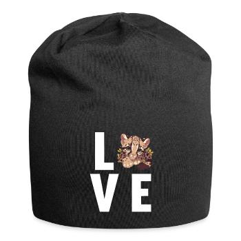 Clouded Leopard Nebelparder - Jersey Beanie - black - Front