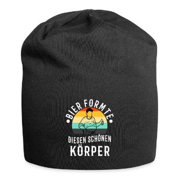 Beer shaped this beautiful body - Jersey Beanie - black - Front