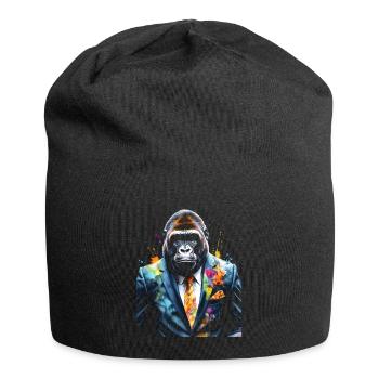 Gorilla Anzug Affe Bunt Tier Design Print - Jersey-Beanie - Schwarz - Vorne