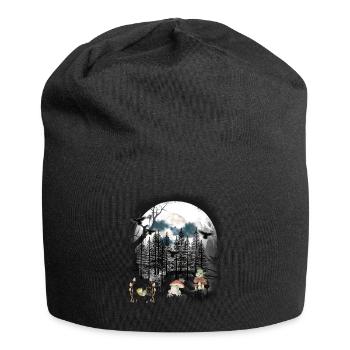 Wald Natur Frosch Frösche mystisch - Jersey-Beanie - Schwarz - Vorne