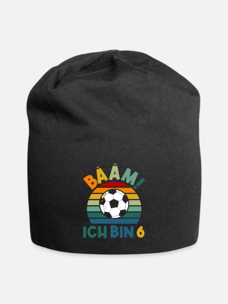 6. Geburtstag 6 Jahre Fußball Fußballspieler - Jersey-Beanie - Schwarz