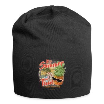 Summer Time Shark Flamingo Pineapple - Jersey Beanie - black - Front