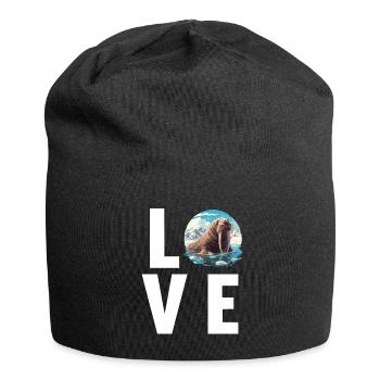 Walrus Walrosse Walross - Jersey-Beanie - Schwarz - Vorne