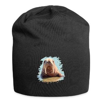 Walrus Walrosse Walross - Jersey-Beanie - Schwarz - Vorne
