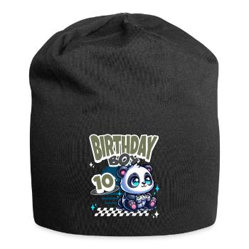 10e anniversaire Enfants Anniversaire Gaming Panda - Bonnet en jersey - noir - Devant