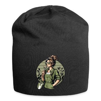 Garten Geschenk Gärtnerin Geburtstag Geschenk - Jersey-Beanie - Schwarz - Vorne
