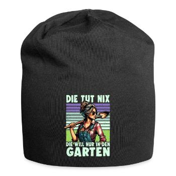 Garten Geschenk Gärtnerin Geburtstag Geschenk - Jersey-Beanie - Schwarz - Vorne