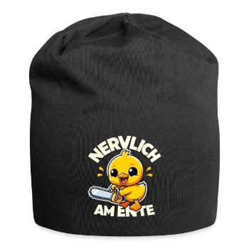 Stress Gestresst Nerven Arbeit Geschenk Spruch - Jersey-Beanie - Schwarz - Vorne