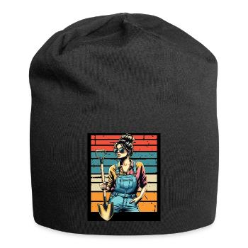 Garten Geschenk Gärtnerin Geburtstag Geschenk - Jersey-Beanie - Schwarz - Vorne