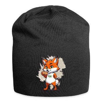 Fox with biscuits - Jersey Beanie - black - Front