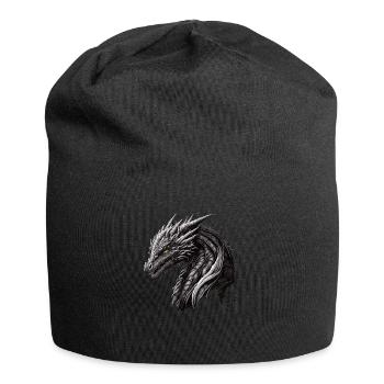 Traditioneller Japanischer Drache Der Blaue Drache - Jersey-Beanie - Schwarz - Vorne