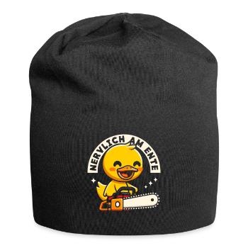 Stress Gestresst Nerven Arbeit Geschenk Spruch - Jersey-Beanie - Schwarz - Vorne