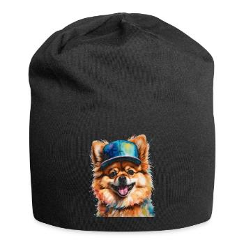 Pomeranian Pomeranian Snapback Cap Dog Print - Jersey Beanie - black - Front
