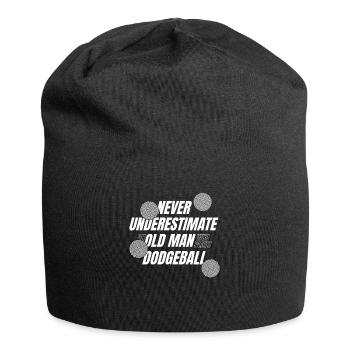 Unterschätzen Sie niemals einen alten Mann, der im Team spielt - Jersey-Beanie - Schwarz - Vorne