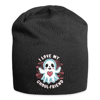 J’aime mon ami goule mignon fantôme Halloween - Bonnet en jersey - noir - Devant