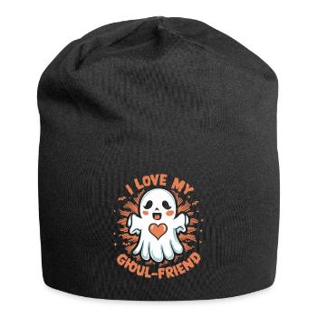 J’aime mon ami goule mignon fantôme Halloween - Bonnet en jersey - noir - Devant
