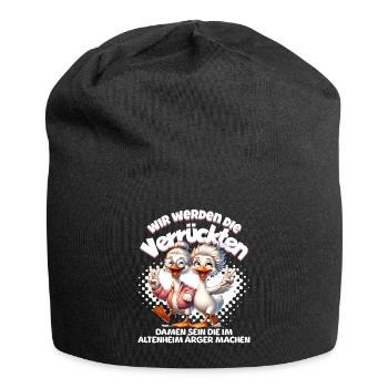 Lustige Ente Ärger machen BFF - Jersey-Beanie - Schwarz - Vorne
