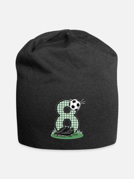 8. Geburtstag 8 Jahre Fußball Fußballspieler - Jersey-Beanie - Schwarz
