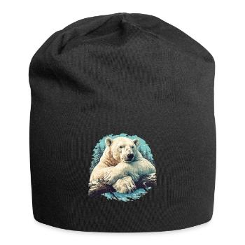 Polar Bear Eisbären Eisbär - Jersey-Beanie - Schwarz - Vorne
