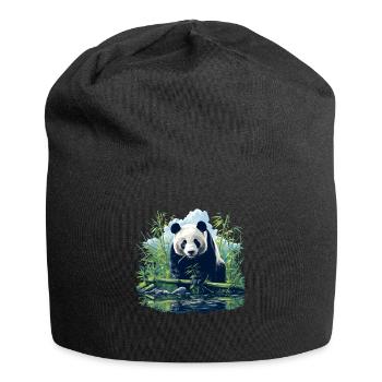 Giant Panda Große Pandas Großer Panda - Jersey-Beanie - Schwarz - Vorne