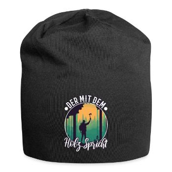 Who talks to the wood - Jersey Beanie - black - Front