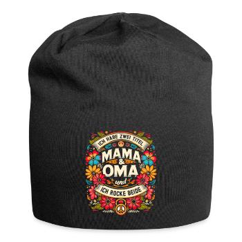 Geschenk Oma Baby Nachwuchs Mama Sprüche - Jersey-Beanie - Schwarz - Vorne
