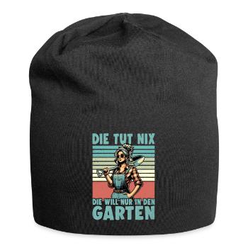 Garten Geschenk Gärtnerin Geburtstag Geschenk - Jersey-Beanie - Schwarz - Vorne