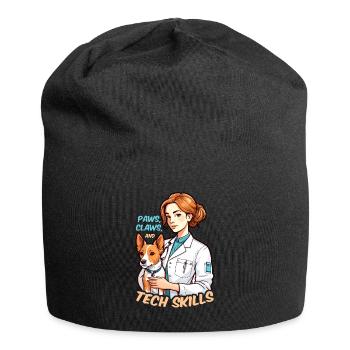 Veterinary Technician Paws Claws And Veterinarian - Jersey Beanie - black - Front