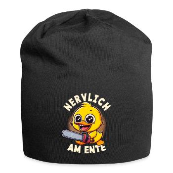 Stress Gestresst Nerven Arbeit Geschenk Spruch - Jersey-Beanie - Schwarz - Vorne