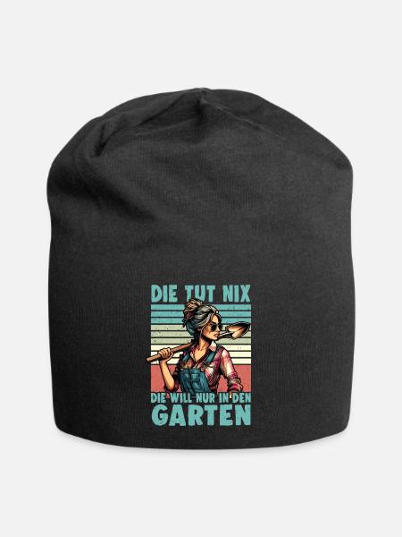 Garten Geschenk Gärtnerin Geburtstag Geschenk - Jersey-Beanie - Schwarz