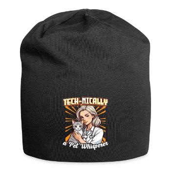 Veterinary Technician Tech-nically Animal Lover - Jersey Beanie - black - Front
